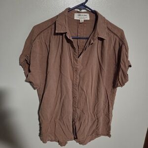 Cloth & Stone Brown Casual Button Down Shirt
